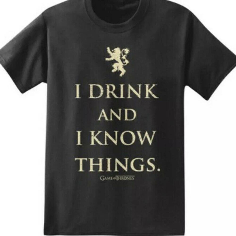 Game‎ Of Thrones Mens T Shirt I Drink And Know Things Small Tyrion Lannister